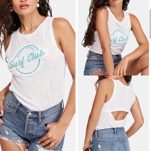 NWT Free People Martine Surf-Club Patch Tank Top